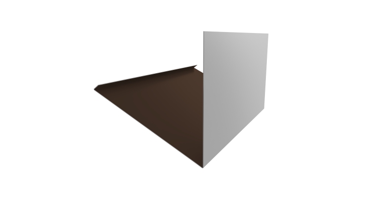 Планка примыкание верхнее к трубе фальц 0,45 PE с пленкой RAL 8017 шоколад (3м)