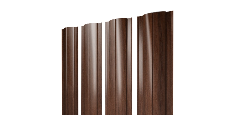 Штакетник Круглый с прямым резом 0,45 Print Elite Choco Wood TwinColor