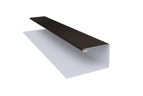 Планка П-образная Экобрус Grand Line 0,45 PE с пленкой RR 32 темно-коричневый (2м)