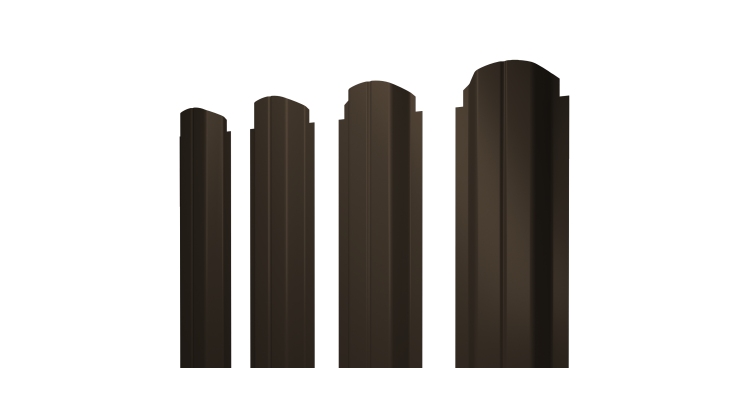 Штакетник П-образный А фигурный 0,5 GreenСoat Pural RR 32 темно-коричневый