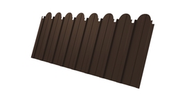 Профнастил С10A фигурный GL 0,5 Rooftop Бархат RAL 8017 шоколад