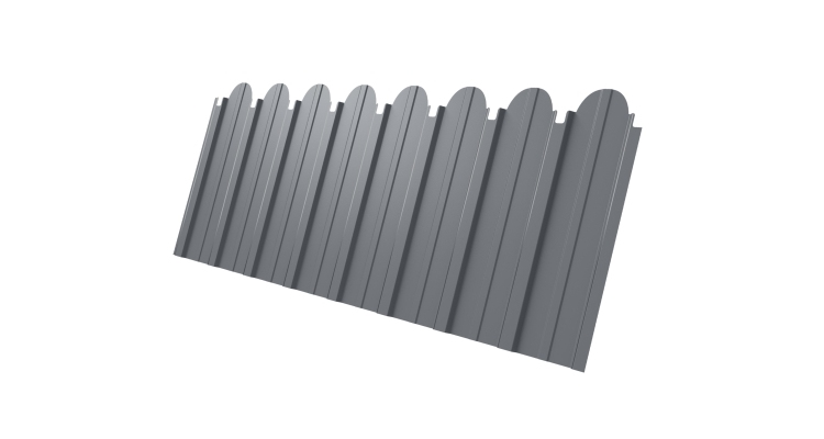 Профнастил С10A фигурный 0,45 PE RAL 9006 бело-алюминиевый