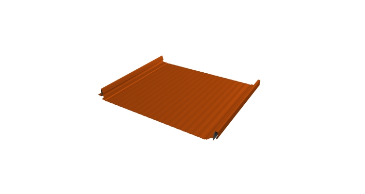 Кликфальц Pro Gofr Grand Line 0,45 PE с пленкой на замках RAL 2004 оранжевый