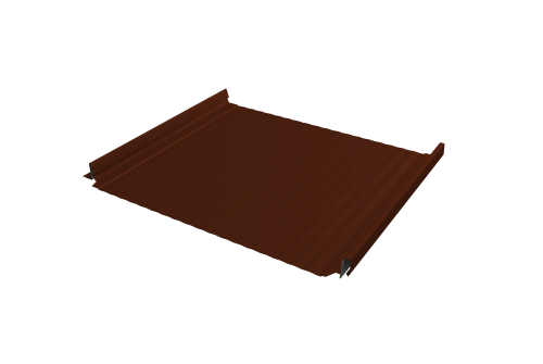 Кликфальц Pro Gofr Grand Line 0,45 PE с пленкой на замках RAL 3009 оксидно-красный