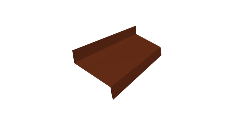 Отлив простой 50 0,5 Satin с пленкой RAL 3009 оксидно-красный (2м)