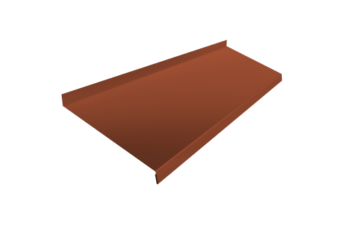 Отлив простой 200 0,5 Satin с пленкой RAL 8004 терракота (2м)