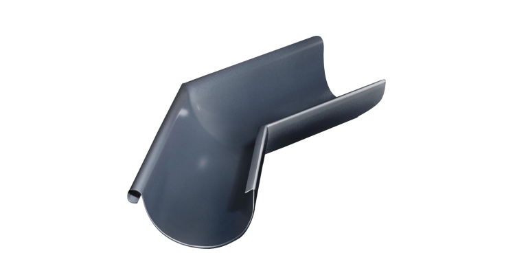 Угол желоба внешний Grand Line PU 135 гр 150 мм RAL 7024 мокрый асфальт