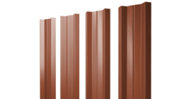 Штакетник М-образный A с прямым резом 0.5 Satin RAL 8004 терракота