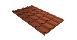 Металлочерепица камея Grand Line 0,5 Velur X RAL 8004 терракота