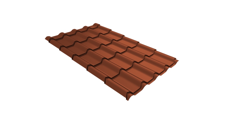 Металлочерепица камея Grand Line 0,45 Drap TR RAL 8004 терракота