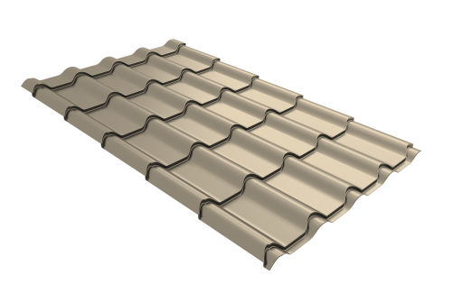 Металлочерепица камея Grand Line 0,45 Drap TX RAL 1015 светлая слоновая кость