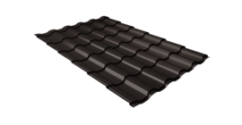 Металлочерепица кредо Grand Line 0,5 Drap RR 32 темно-коричневый