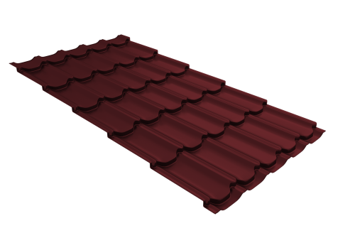 Металлочерепица квинта плюс 0,45 Drap ST RAL 3005 красное вино