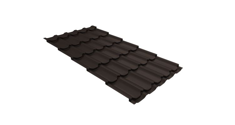 Металлочерепица квинта плюс 0,45 Drap ST RR 32 темно-коричневый