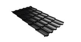Металлочерепица  квинта плюс Grand Line c 3D резом 0,45 Drap-double TX RAL 9005 черный