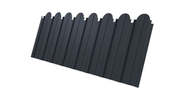 Профнастил C10A фигурный 0,5 Atlas X RAL 7024 мокрый асфальт