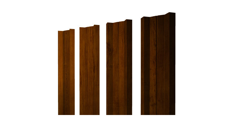 Штакетник М-образный А с прямым резом 0.4 Print Premium Golden Wood Intense FTC