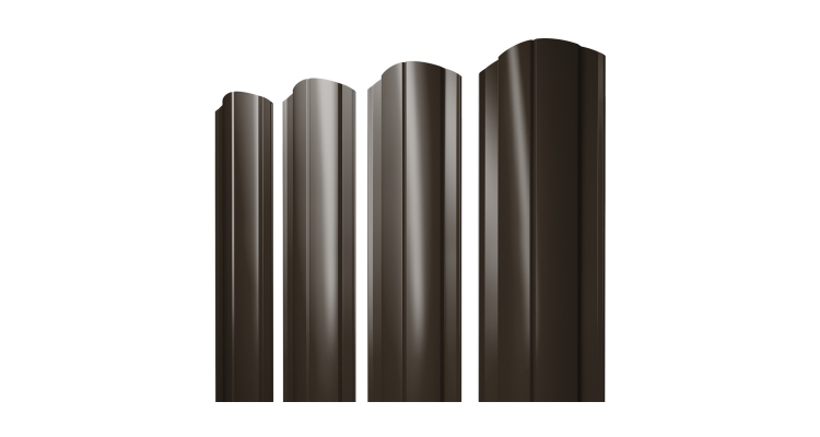 Штакетник Круглый фигурный 0,45 Drap ST RR 32 темно-коричневый