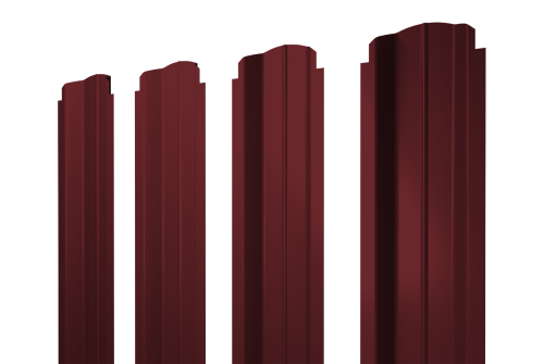 Штакетник П-образный B фигурный 0,5 Satin RAL 3005 красное вино