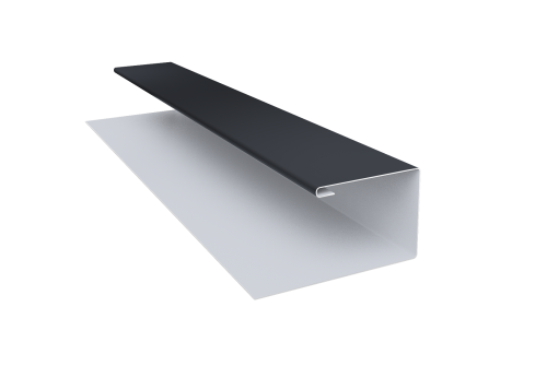 Планка П-образная Экобрус 0,5 Satin Matt TX RAL 7024 мокрый асфальт (2м)