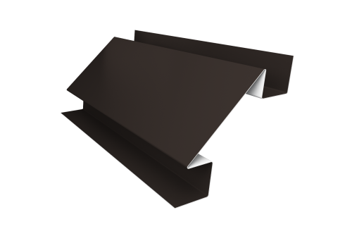 Планка угла внутреннего сложного Экобрус Grand Line 0,45 PE с пленкой RR 32 темно-коричневый (2м)