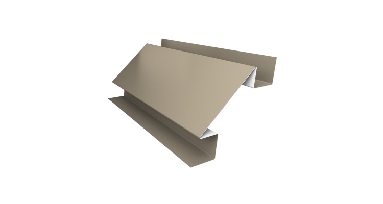 Планка угла внутреннего сложного Экобрус Grand Line 0,5 Satin с пленкой RAL 1015 светлая слоновая кость (2м)