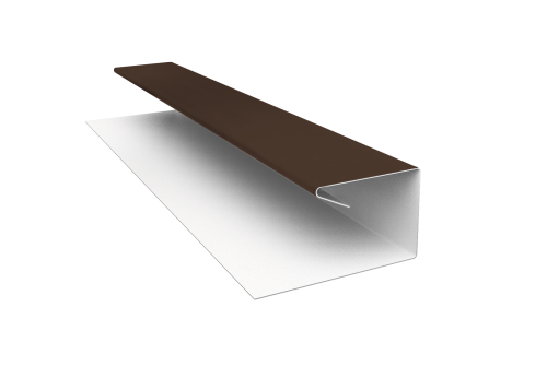 Планка П-образная завершающая сложная (КД) 0,5 Satin Matt RAL 8017 шоколад (3м)