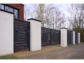 Ламель обратная 150 забора жалюзи Texas стартовая/финишная для калиток и ворот 0,45 Drap ST с пленкой RAL 7024 мокрый асфальт