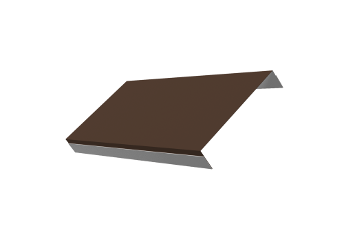 Ламель обратная 150 забора жалюзи Texas стартовая/финишная для калиток и ворот 0,5 Satin с пленкой RAL 8017 шоколад