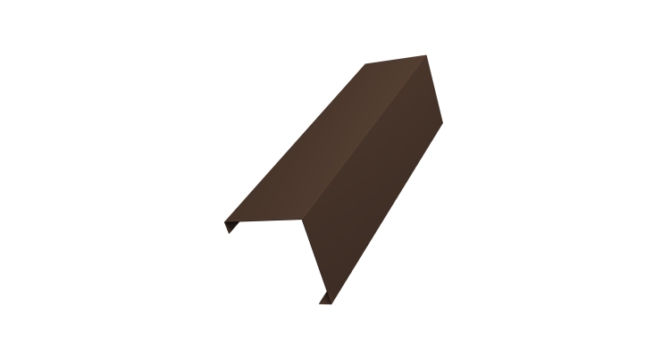 Декоративная накладка на столб универсальная угловая 62х55 для забора жалюзи 0,45 Drap TwinColor RAL 8017 шоколад (3м)