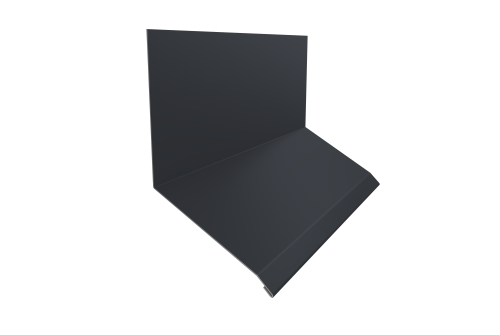 Планка примыкание верхнее к стене фальц Grand Line 150х130х20 0,5 Drap TX RAL 7024 мокрый асфальт (3м)