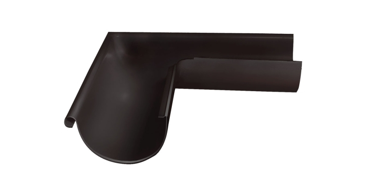Угол желоба внешний GL PE Matt 90гр 125 мм RR 32 темно-коричневый