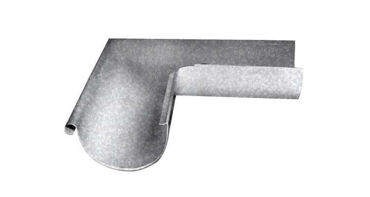 Угол желоба внешний GL ZN 90 гр 150 мм Zn цинк