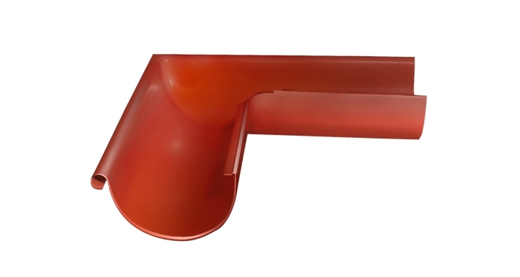 Угол желоба внешний Grand Line PU 90 гр 125 мм RAL 8004 терракота